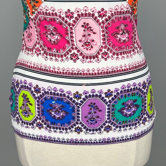 Roberto Cavalli Womens Multicolor Printed V Neck Top Sleeveless size IT 42 US 6 - Picture 4 of 12